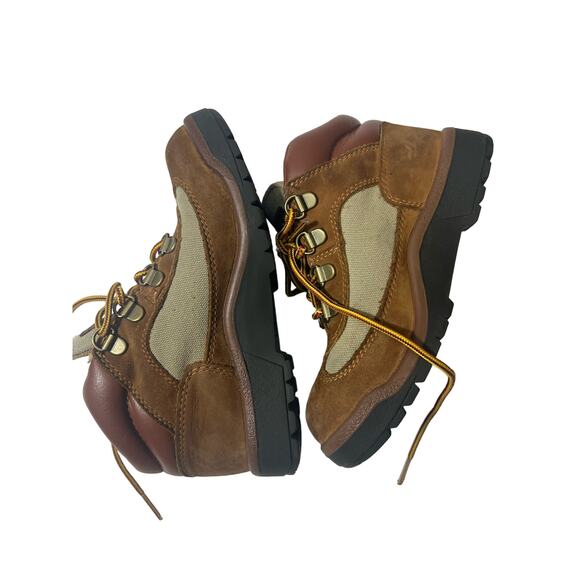 Timberland Field Boots Big Kids Unisex Premium Leather/Nubuck Tan sz 1 - Picture 3 of 7